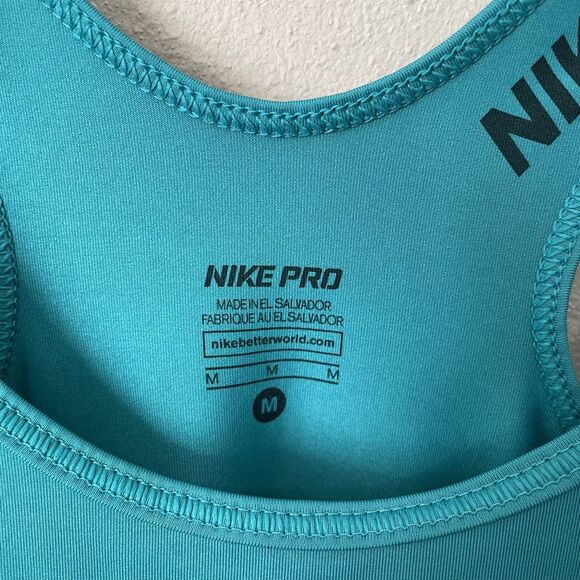 Nike Pro Dri-Fit Graphic Logo Tank Top Womens M Blue Workout Athletic Gym Swoosh - Picture 2 of 5